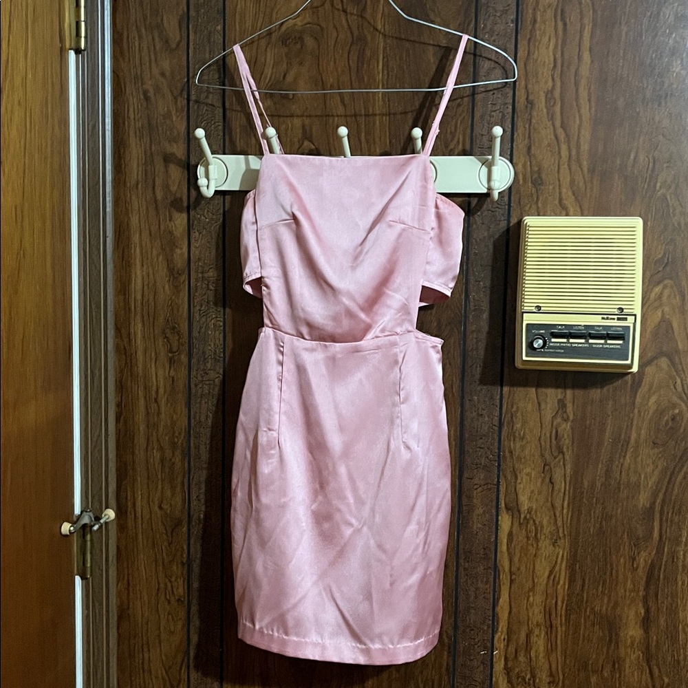 PrettyLittleThing Blush Satin Dress